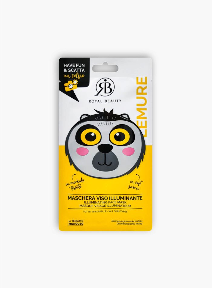 Highlighter-Gesichtsmaske aus Stoff - Lemur
