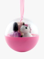 Sfera make up Unicorno con smalto e lucidalabbra rosa