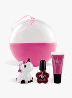 Sfera make up Unicorno con smalto e lucidalabbra viola