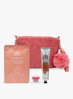 Pochette soft rosa con kit mani e labbra - aloe, karite e argan