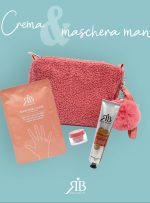 Pochette soft rosa con kit mani e labbra - aloe, karite e argan