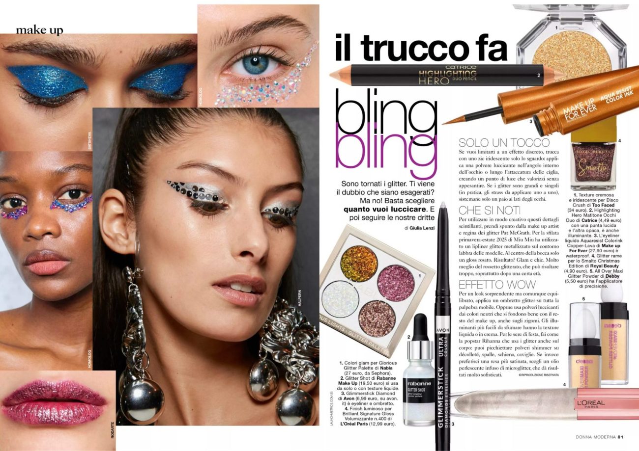 Donna Moderna – Il trucco fa bling bling uscita del 24/12/2024